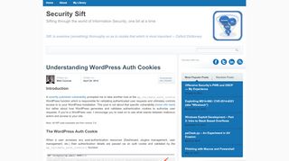 
                            10. Understanding WordPress Auth Cookies - Security SiftSecurity Sift