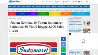 
                            11. Undian Kemilau 30 Tahun Indomaret Berhadiah 30 Mobil hingga ...