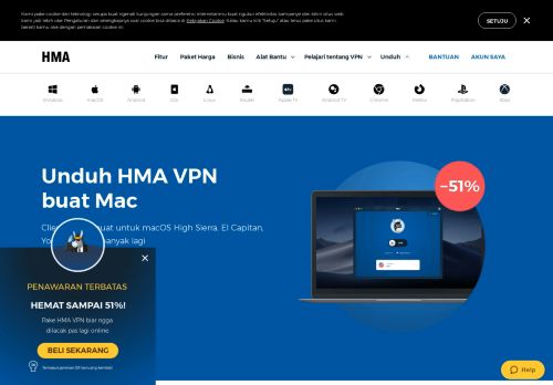 
                            3. Unduh VPN Gratis | Koneksi Cepat & Aman | HMA! - Hide My Ass