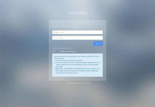 
                            7. UNEB eReg | Login