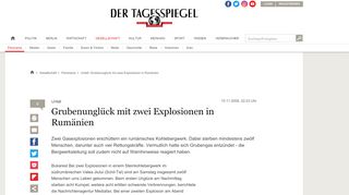 
                            12. Unfall: Grubenunglück mit zwei Explosionen in Rumänien - Panorama ...