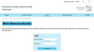 
                            3. Uni-Account | Konten und Passwörter | Services ... - KIM Uni Konstanz