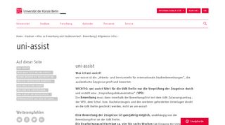
                            7. uni-assist – Universität der Künste Berlin