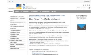 
                            5. Uni Bonn E-Mails sichern — Hochschulrechenzentrum