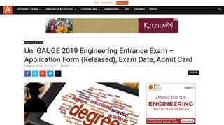 
                            6. Uni GAUGE 2019 Engineering Entrance Exam – Application Form ...