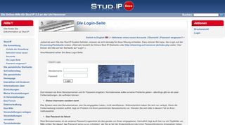
                            11. Uni Hannover: Stud.IP-Nutzerdokumentation: Die Login-Seite