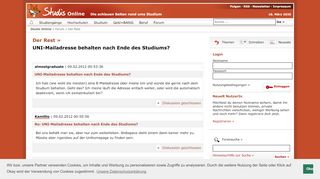 
                            12. UNI-Mailadresse behalten nach Ende des Studiums? - Forum - Studis ...