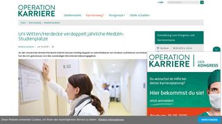 
                            10. Uni Witten/Herdecke verdoppelt jährliche Medizin-Studienplätze ...