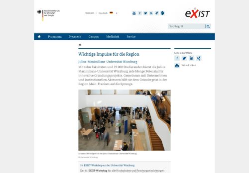 
                            13. Uni Würzburg: wichtige Impulse für die Region | EXIST ...