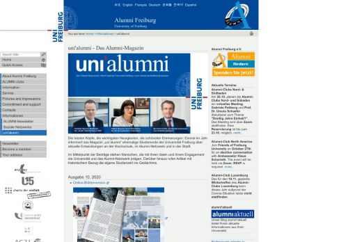 
                            13. uni'alumni - Das Alumni-Magazin — Alumni Freiburg