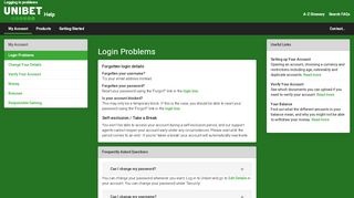 
                            10. Unibet Help| Logging in problems