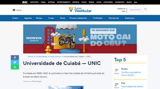 
                            9. UNIC - Universidade de Cuiabá – cursos e vestibular