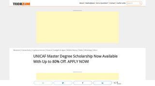 
                            13. UNICAF Master Degree Scholarship Now Available With Up to 80 ...