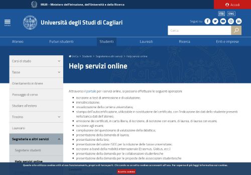 
                            3. unica.it - Help servizi online