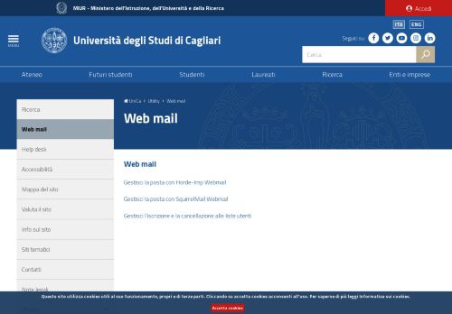 
                            10. unica.it - Web mail