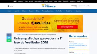 
                            6. Unicamp divulga aprovados na 1ª fase do Vestibular 2019