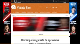 
                            13. Unicamp divulga lista de aprovados para a segunda fase - Virando Bixo