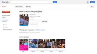 
                            11. UNICEF Annual Report 2008 - Résultats Google Recherche de Livres