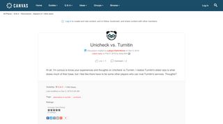 
                            12. Unicheck vs. Turnitin | Canvas LMS Community