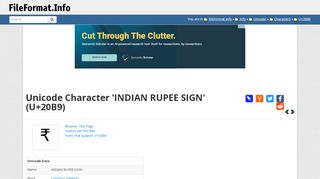 
                            12. Unicode Character 'INDIAN RUPEE SIGN' (U+20B9) - FileFormat.Info