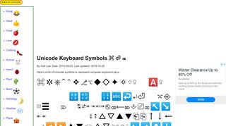
                            8. Unicode Keyboard Symbols ⌘ ⏎ ⌫ - XahLee.info