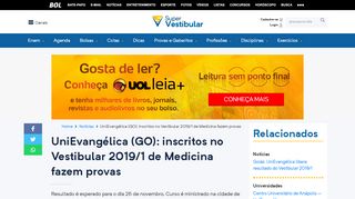 
                            5. UniEvangélica (GO): inscritos no Vestibular 2019/1 de Medicina fazem ...