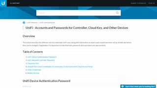 UniFi - Accounts and Passwords for Controller, Cloud Key, and ...