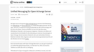 
                            10. Unified Messaging für Open-Xchange Server | heise online