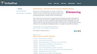 
                            6. UnifiedPost - eHerkenning - overzicht met de Z login EH Beheer Module