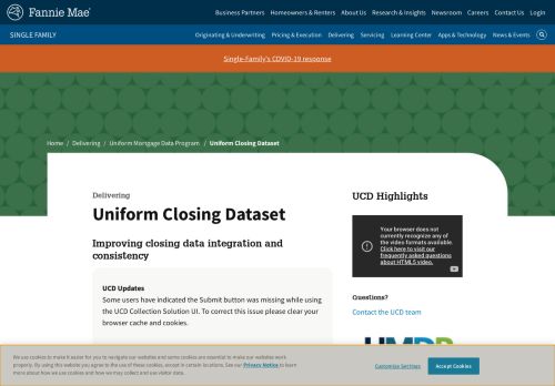 
                            12. Uniform Closing Dataset (UCD) - Fannie Mae