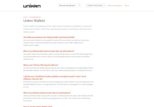 
                            3. Unikrn Wallets - Unikrn Helpcentre