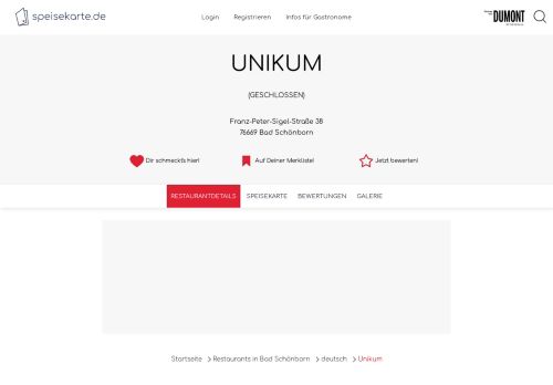 
                            11. Unikum in Bad Schönborn – speisekarte.de