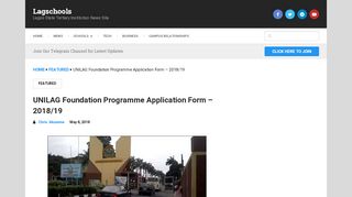 
                            10. UNILAG Foundation Programme Application Form - 2018/19 ...