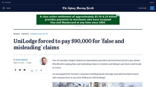 
                            10. UniLodge forced to pay $90,000 for 'false and misleading' claims