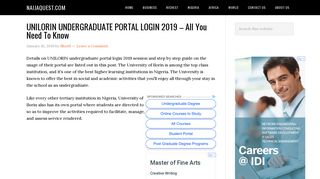 
                            12. UNILORIN UNDERGRADUATE PORTAL LOGIN 2019 – All You Need ...