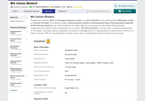 
                            13. Uninor Biotech - Wholesale Trader from Manimajra, Chandigarh ...