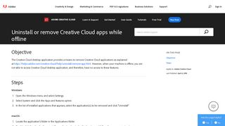 
                            5. Uninstall or remove Creative Cloud apps while ... - Adobe Help Center