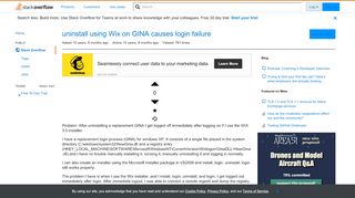 
                            10. uninstall using Wix on GINA causes login failure - Stack Overflow