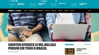 
                            10. Uninter oferece 12 mil bolsas PROUNI em todo o Brasil - Rádio ...