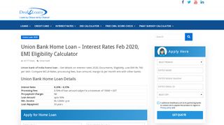 
                            12. Union Bank Home Loan – Interest Rates Feb 2019, EMI Eligibility ...