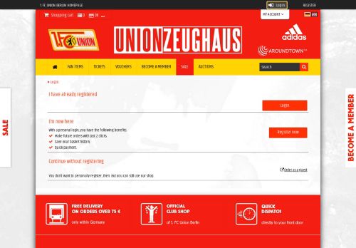 
                            4. Union Berlin Onlineshop - Personal login - Union-Zeughaus