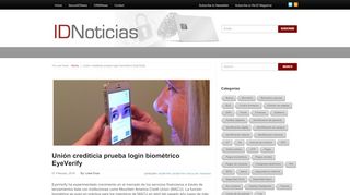 
                            13. Unión crediticia prueba login biométrico EyeVerify - IDNoticias