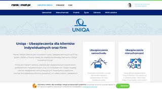 
                            8. Uniqa - porównaj OC AC 18 firm ubezpieczeniowych | Rankomat.pl