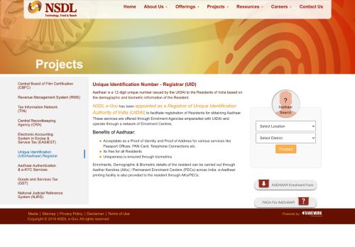 
                            13. Unique Identification (UID/Aadhaar)–Registrar - NSDL e-Governance ...