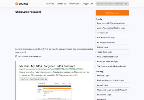
                            13. Unisa Login Password