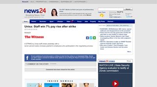 
                            8. Unisa: Staff win 7% pay rise after strike | News24