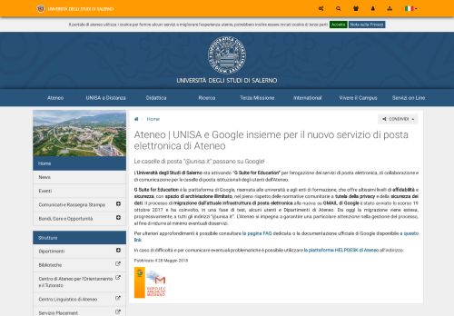 
                            10. UNISA | UNISA e Google insieme per il nuovo servizio di posta ...