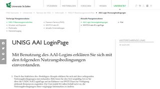 
                            12. UNISG AAI LoginPage - Nutzungsbedingungen | Universität ...