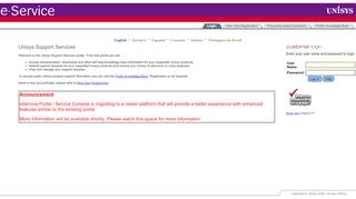 
                            2. Unisys - e-Service Login