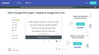 
                            12. Unit 3: Google Drive Apps - Chapter 8: Google Drive List Flashcards ...